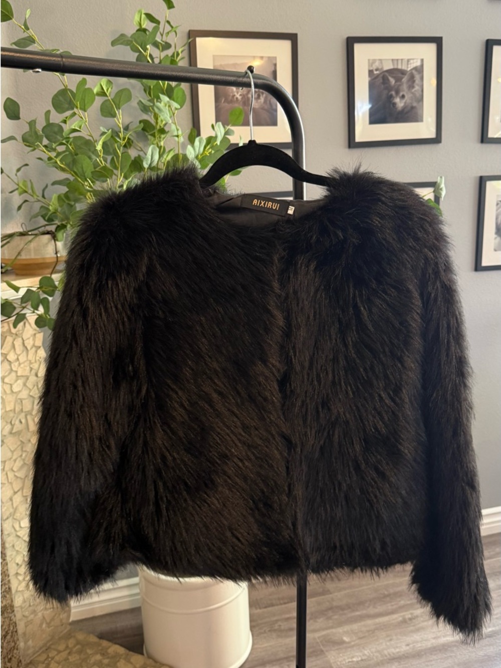 Alyx Black Faux Fur Teddy Jacket